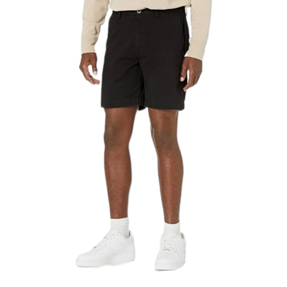 Amazon Essentials Men's Slim Fit Flat Front Cotton Black Shorts Size 40